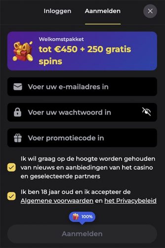 Account Aanmaken bij Vipzino Account Aanmaken bij Vipzino